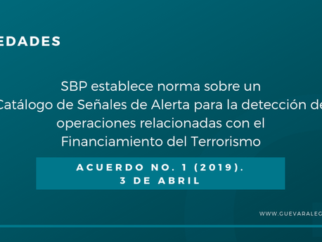 Catálogo de Señales de Alerta para la detección de operaciones relacionadas con el FDT