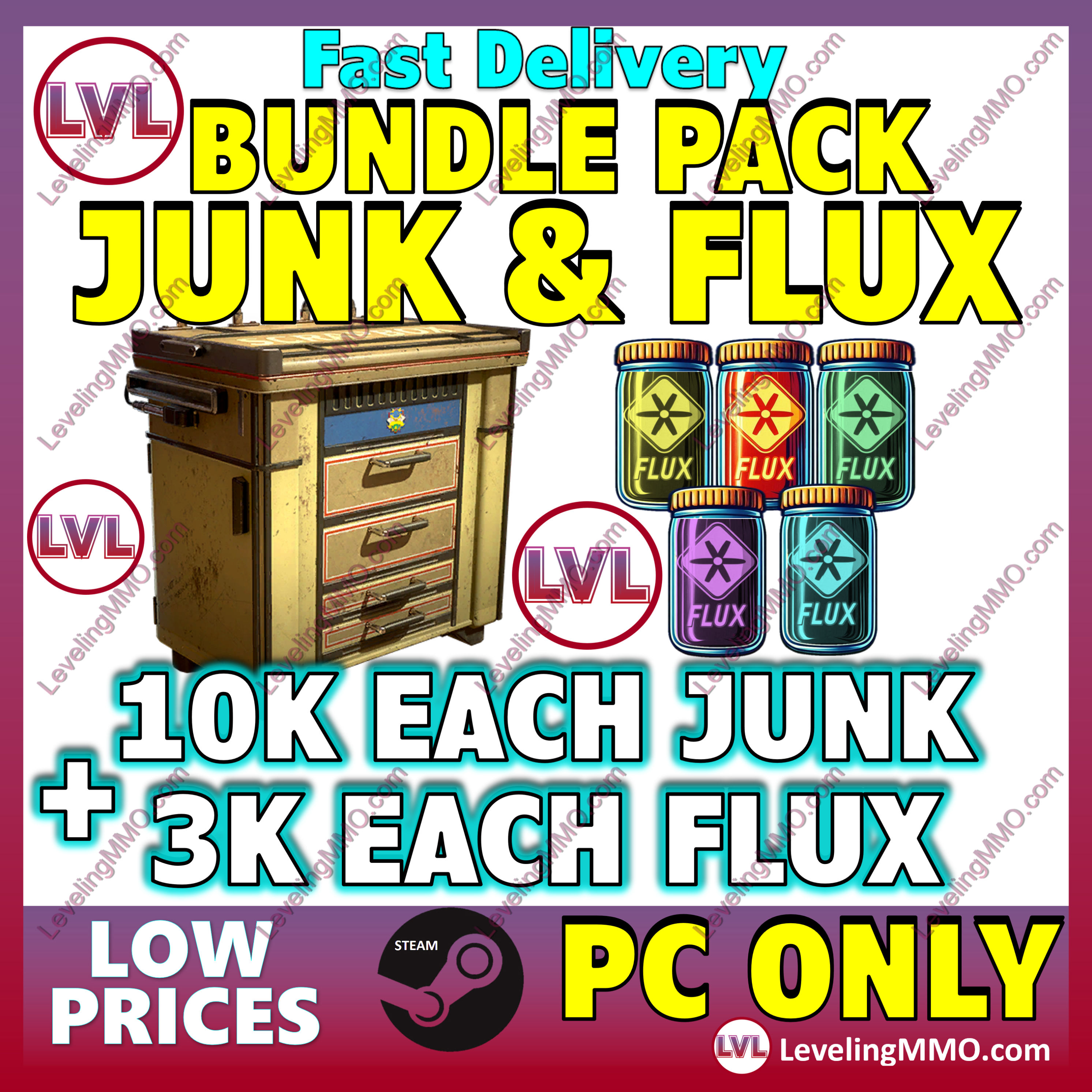 10k Each Junk + 3k Each Flux (Bundle Pack) PC Fo76