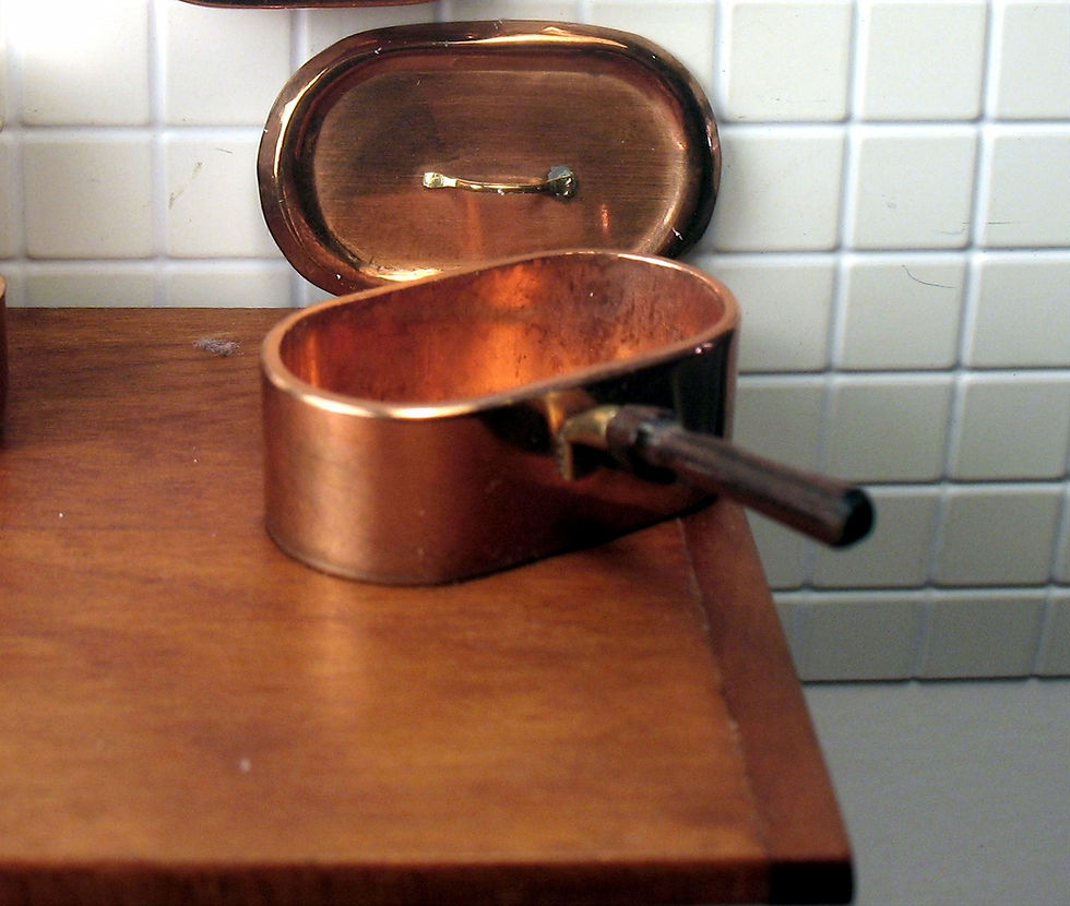Thumbnail: Copper Braiser Pan with lid, Rosewood handle