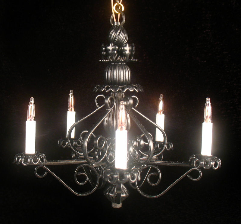 Thumbnail: Bluette Dollhouse Chandelier 1/12th scale in black