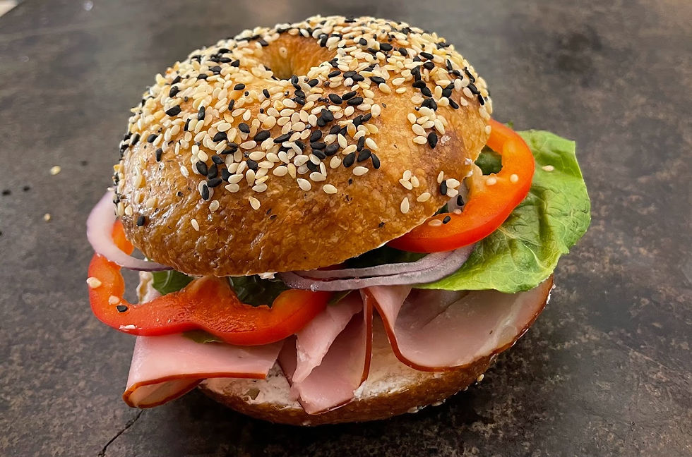 Bagel med skinka och philadelphia