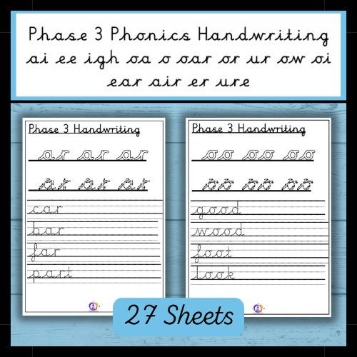 Phase 3 phonics handwriting