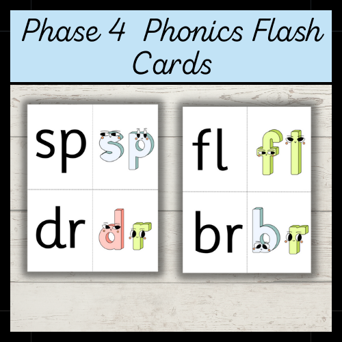 Phase 4 Phonics Flash Cards downloadable