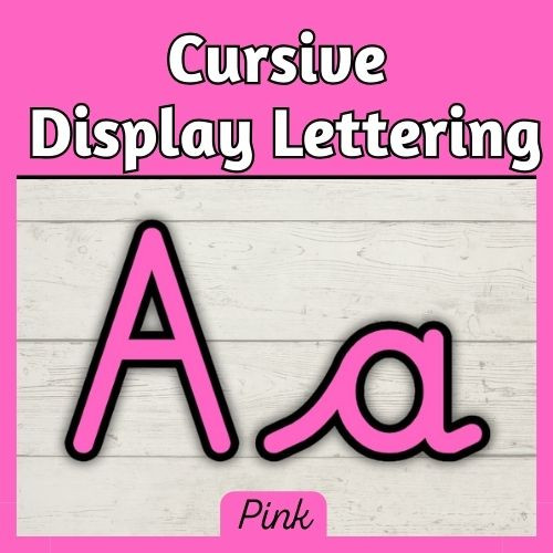 Pink Cursive Display Lettering | PrimaryResourceRack