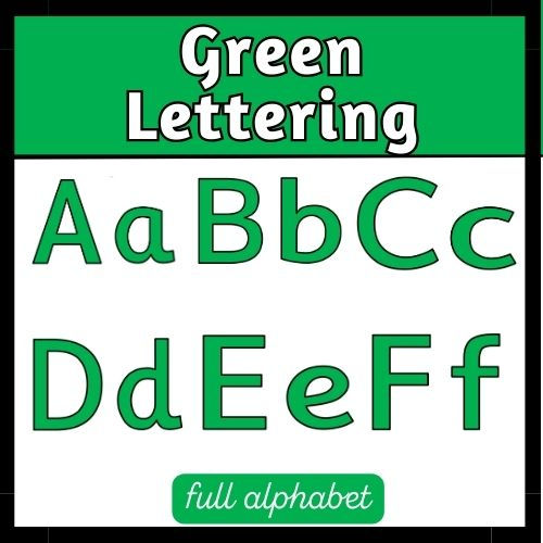 Green Display Lettering