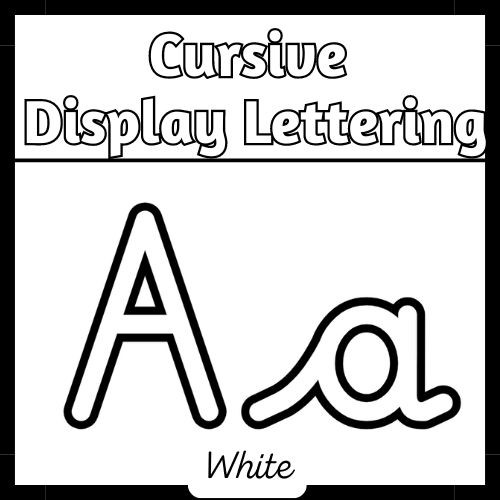 White Cursive Display Lettering | PrimaryResourceRack