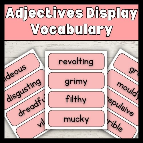 Adjectives Display Vocabulary PrimaryResourceRack