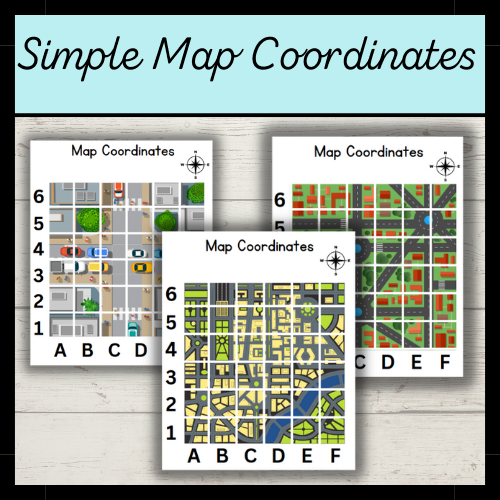 Simple Map Coordinates Worksheets