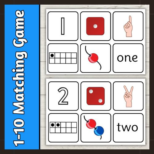 Numbers 1 - 10 Matching Game | PrimaryResourceRack