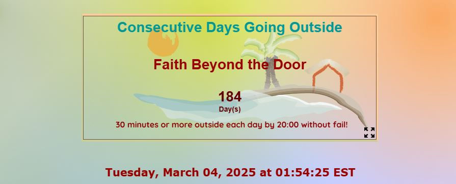 Image of 184 consecutive days outside