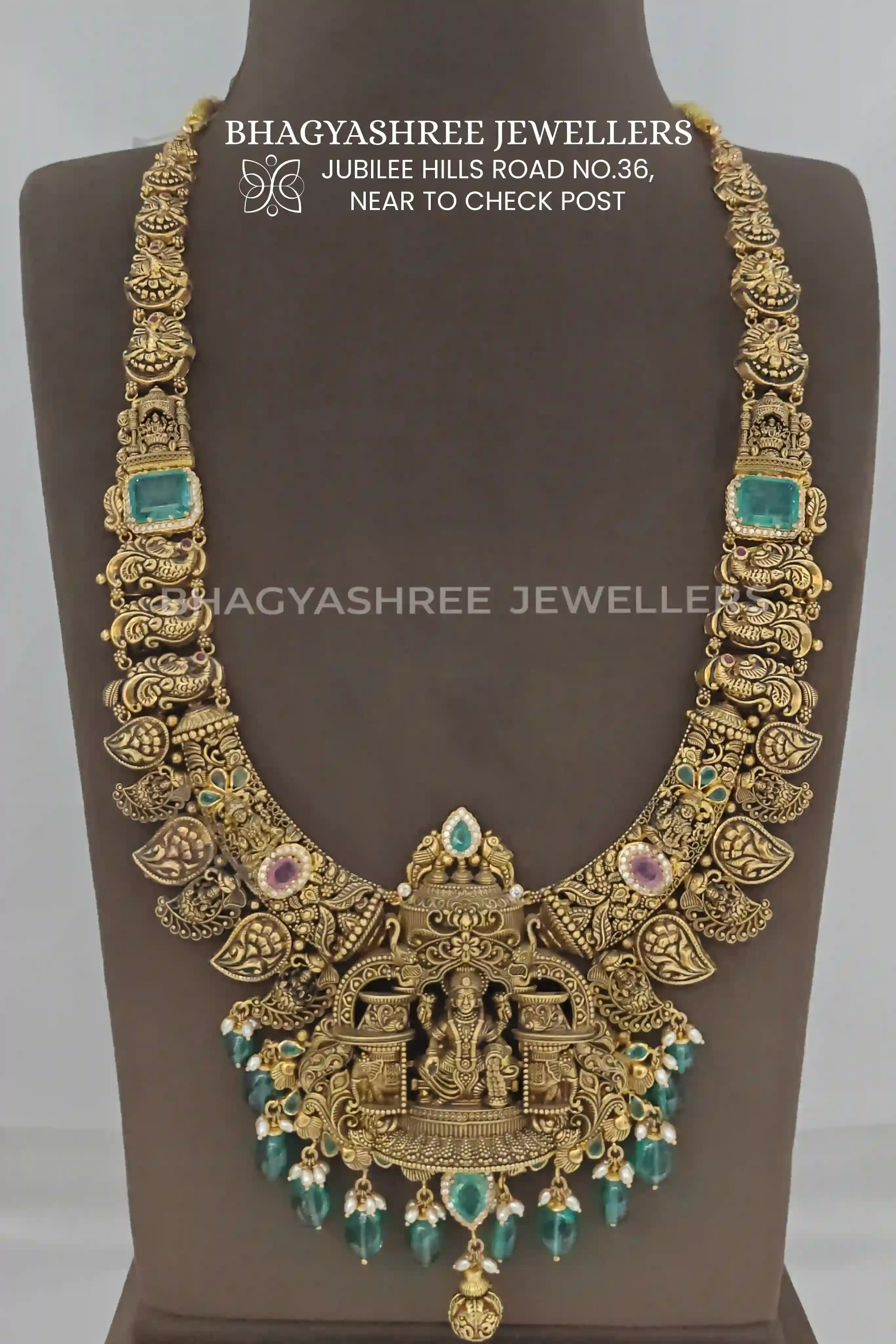 3D Work Mango Design Deep Nakshi Long Haram