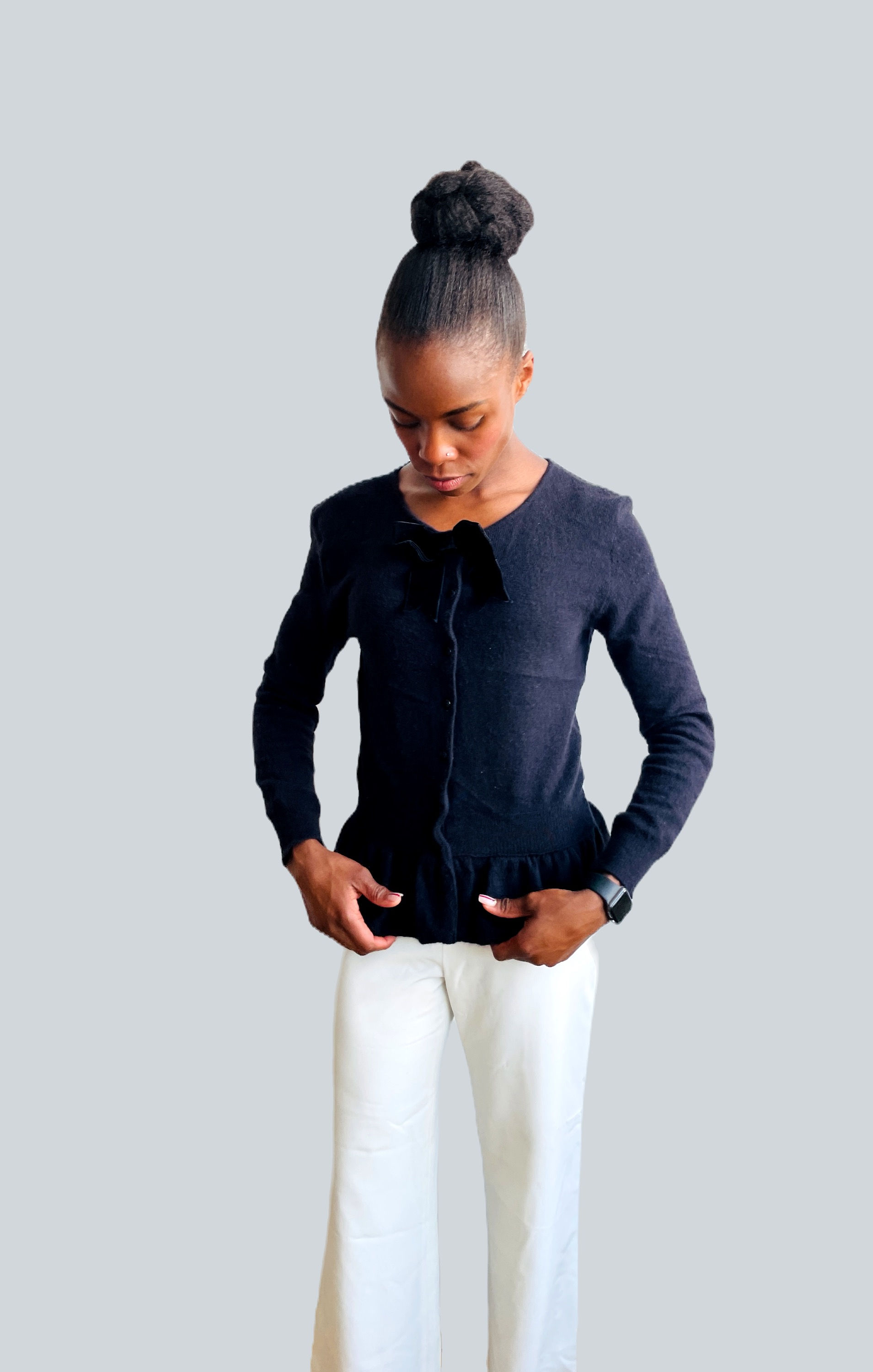 KNIT CARDIGAN WITH BOW