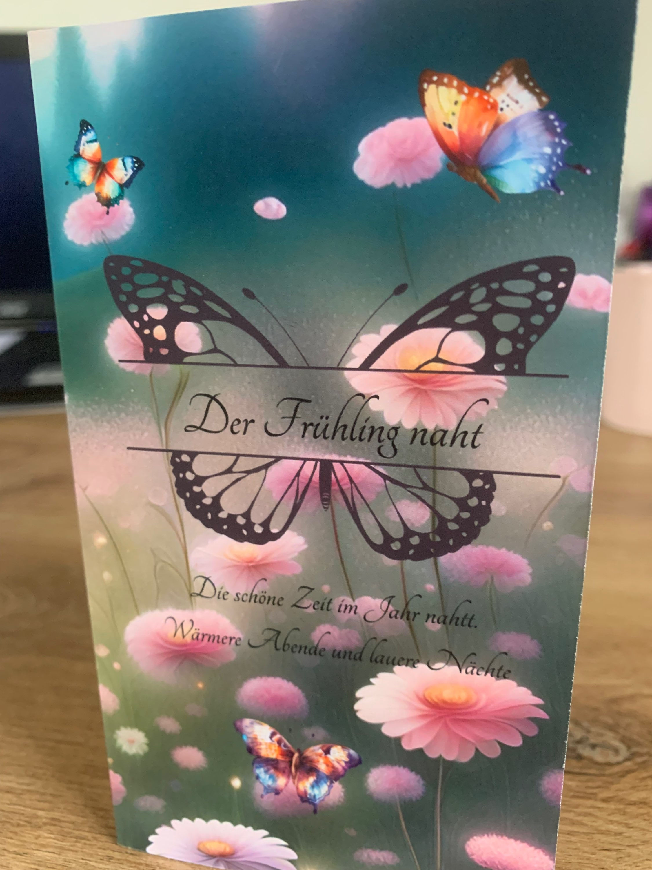 Der Frühling naht, Klappkarte