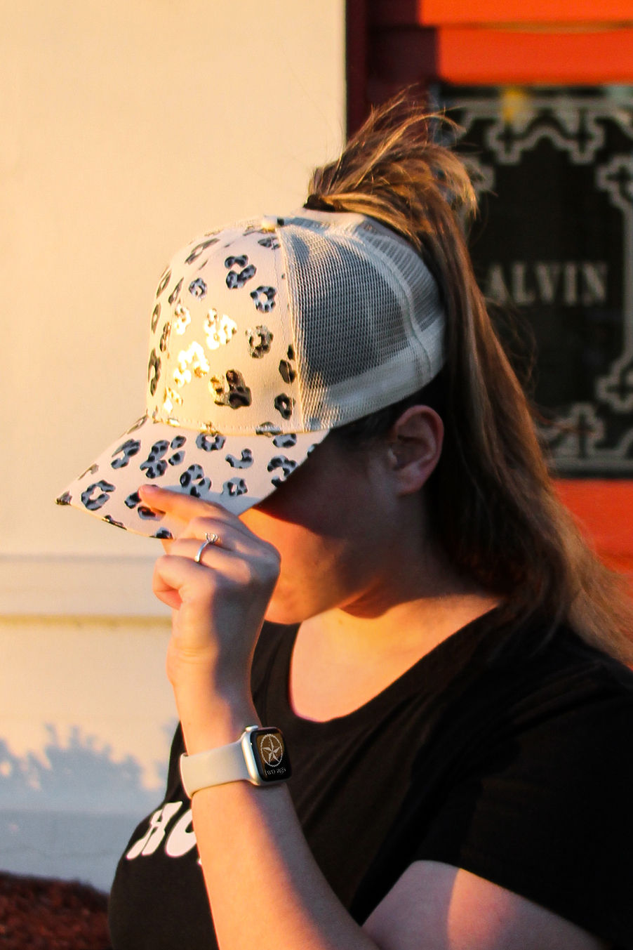 "Shiny Leopard" Cream Trucker Hat