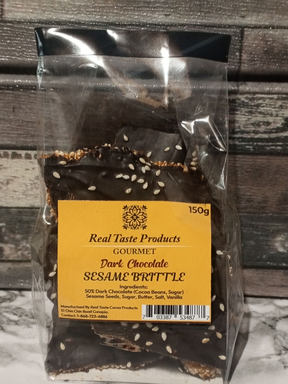 50% Dark Chocolate Sesame Brittle 150g