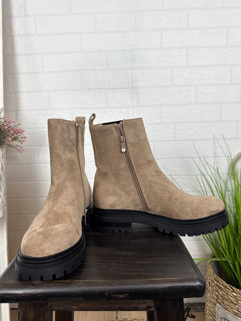 Miniatura: BOTA BEIGE- NEGRO
