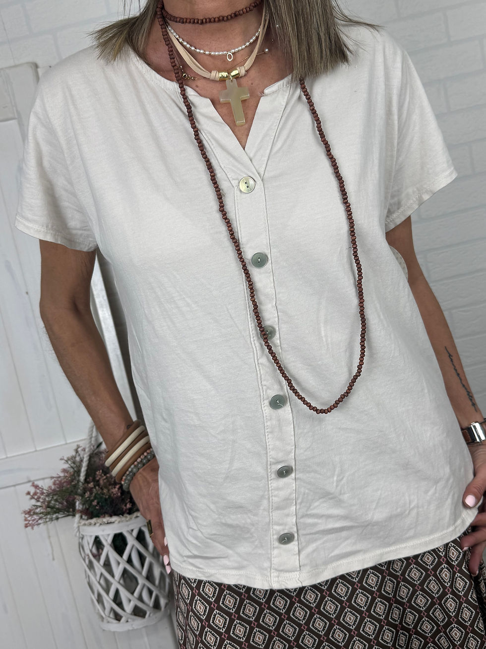 Miniatura: CAMISETA BOTONES BEIGE
