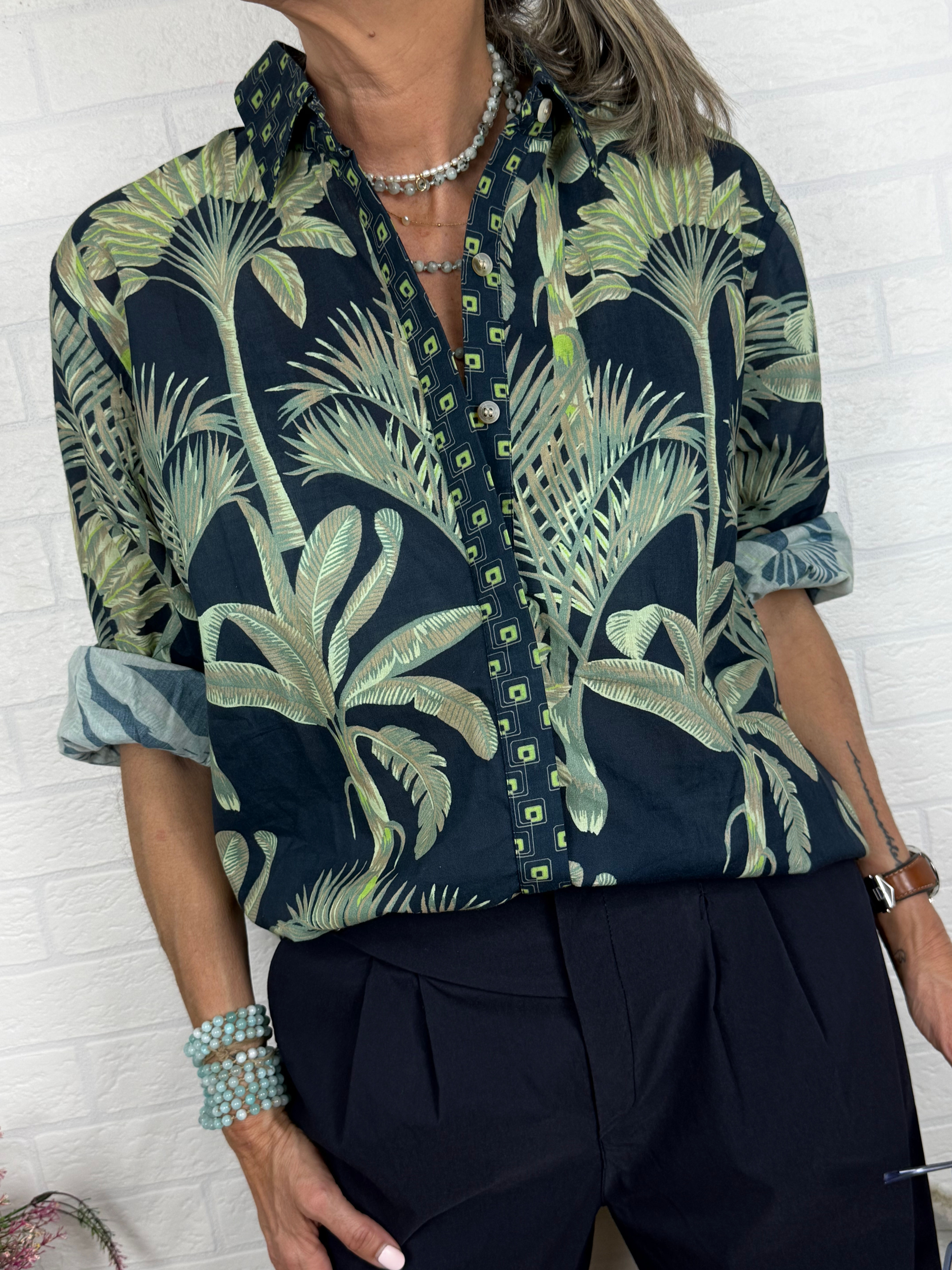 CAMISA FLORES PISTACHO