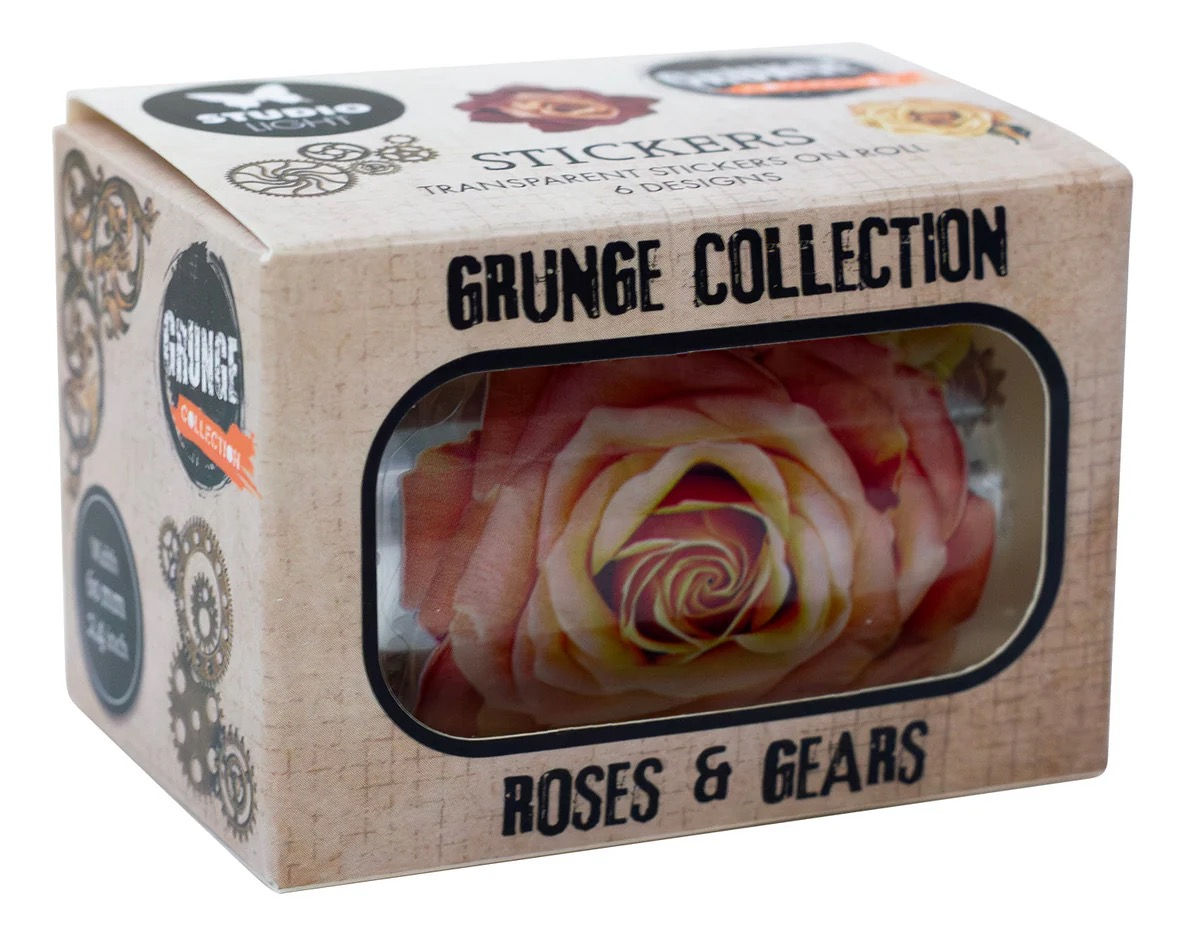 Studio Light Grunge Collection Stickers - Roses and Gears