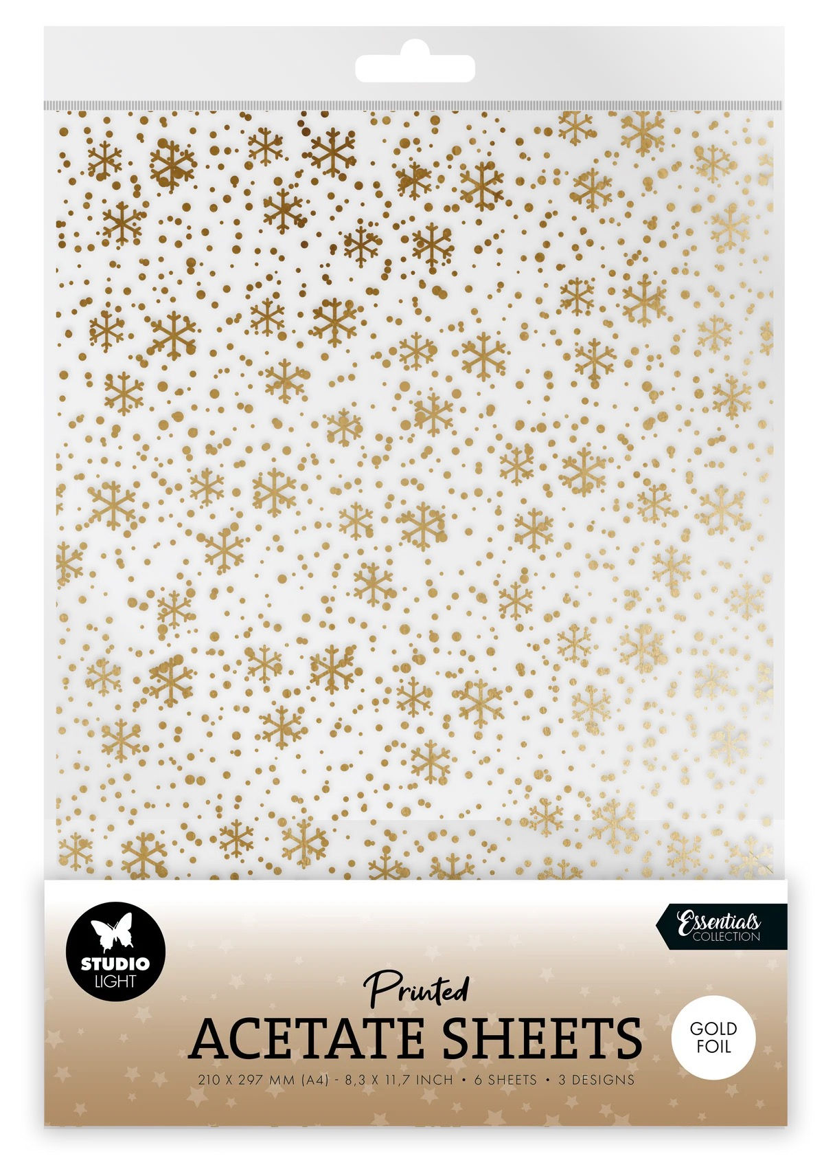 Studio Light Acetate Sheet -Snowflakes - Silver -6 sheets