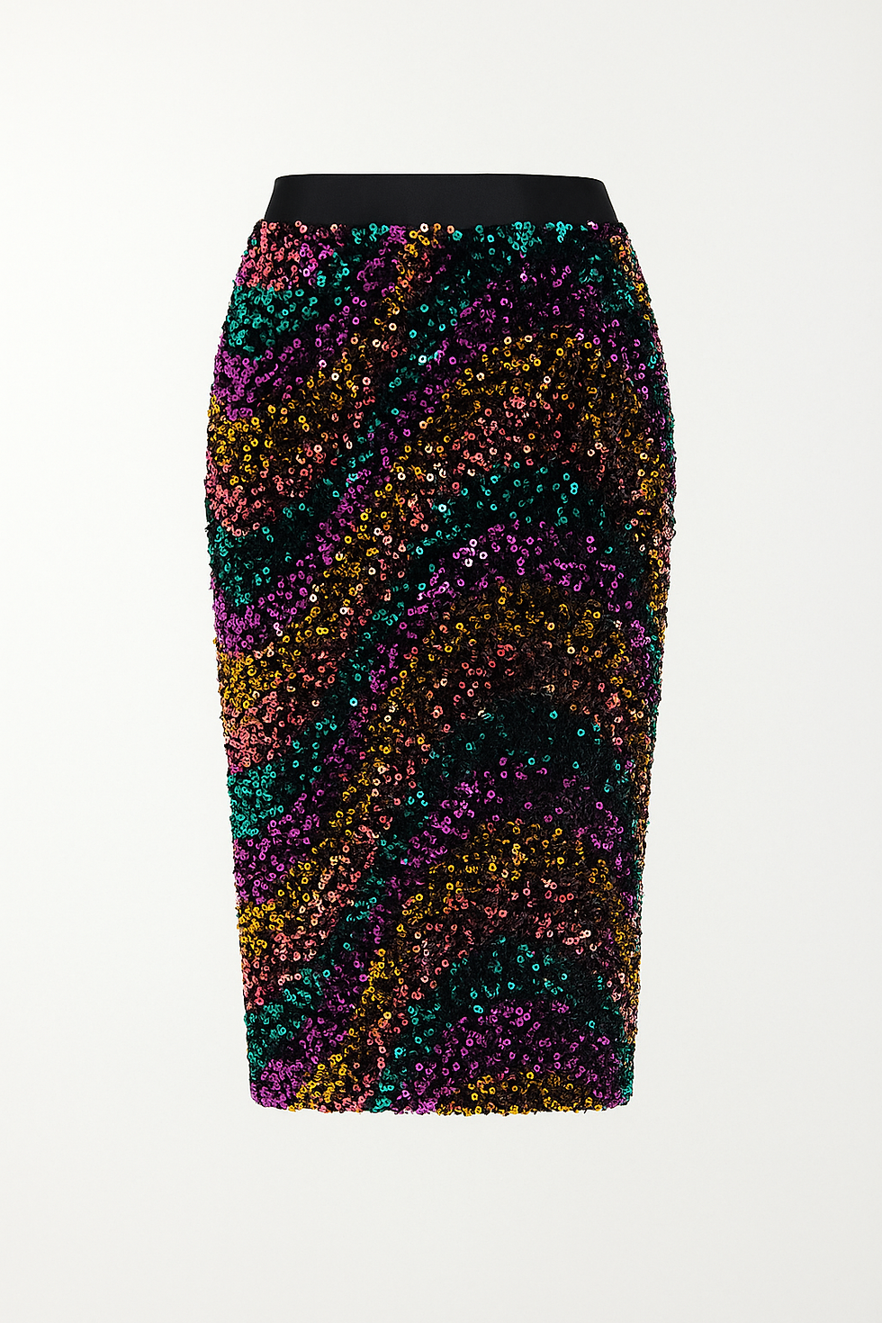 Jupe crayon à sequins multicolores