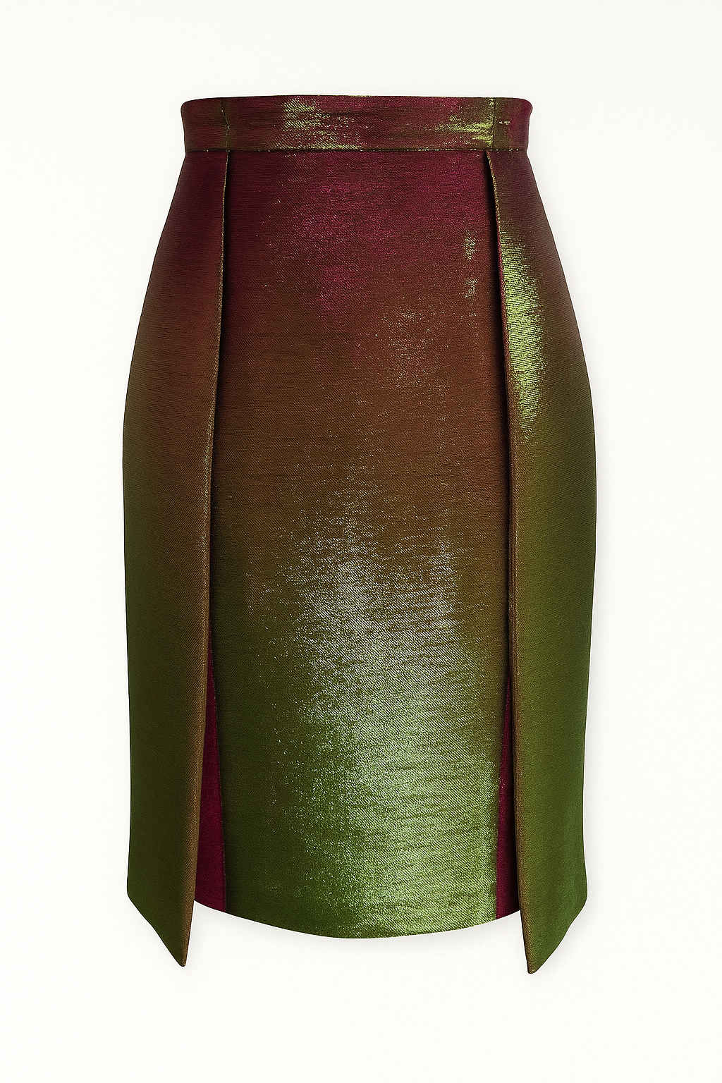 Jupe crayon vert irisé