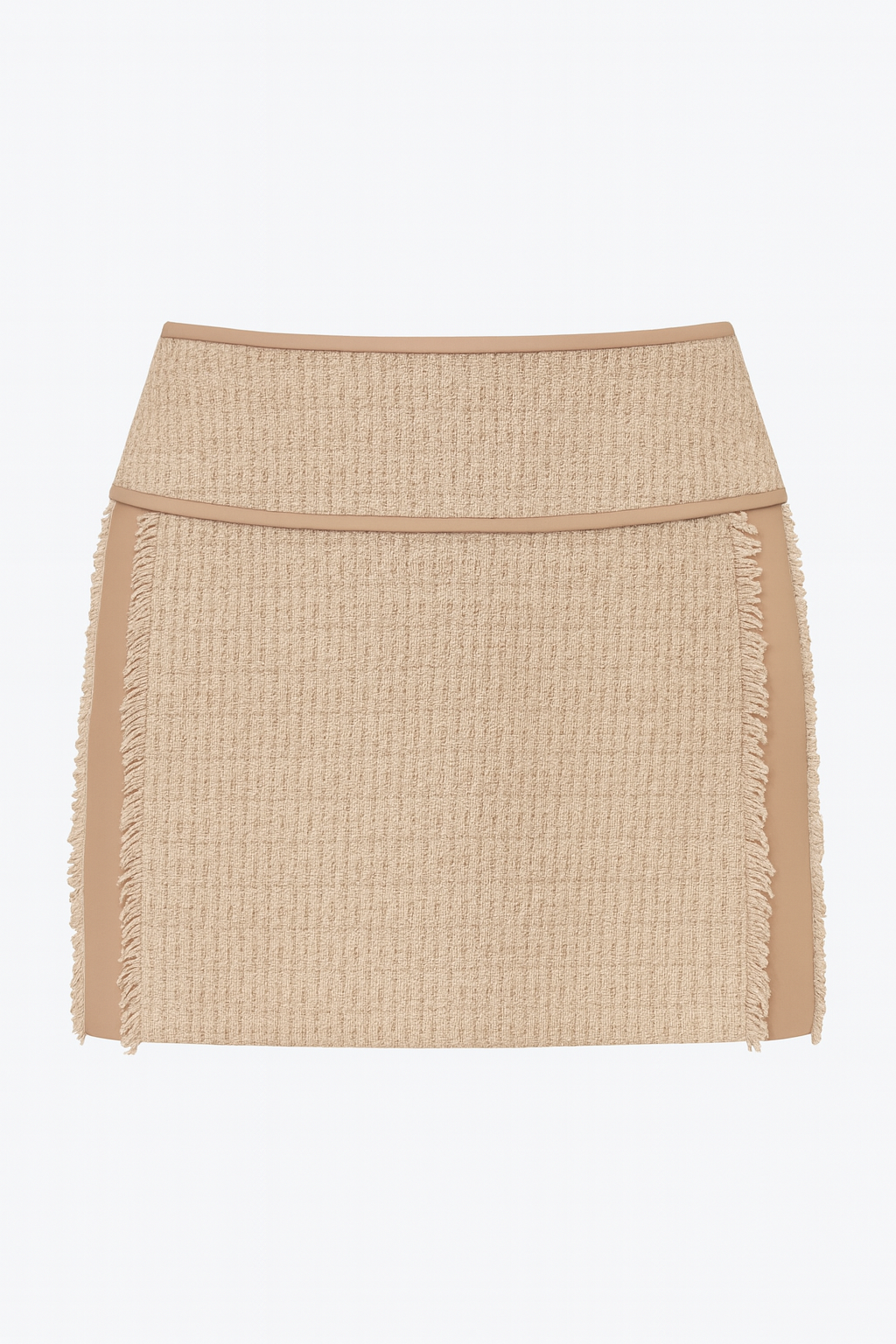 Mini-jupe en tweed beige