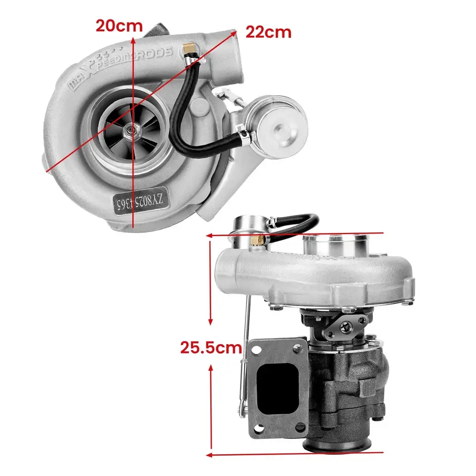 Thumbnail: T3 Turbocharger Oil-Cooled V-Band .63 A/R Universal Turbo For 1.5L–2.5L Engines