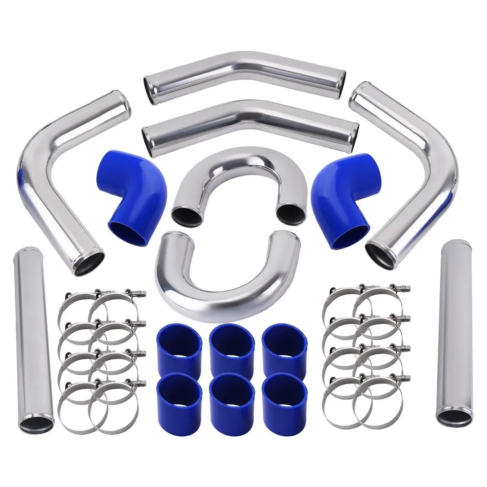 Thumbnail: Universal Turbo Boost Intercooler Pipe Kit 2.5" (64mm) Aluminium Piping – 8 Pcs
