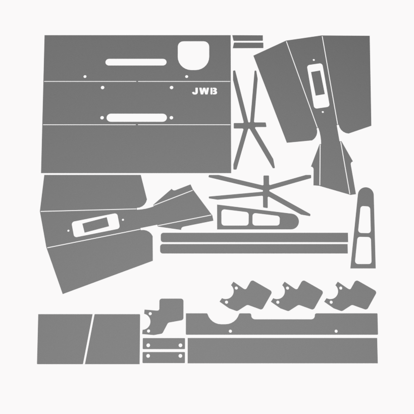 Thumbnail: JWB Winch Bar SV 3 And 5 Door FLAT PACK KIT