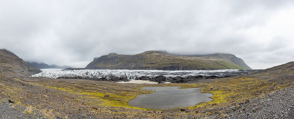 foto panorâmica do Glaciar Svínafellsjökull