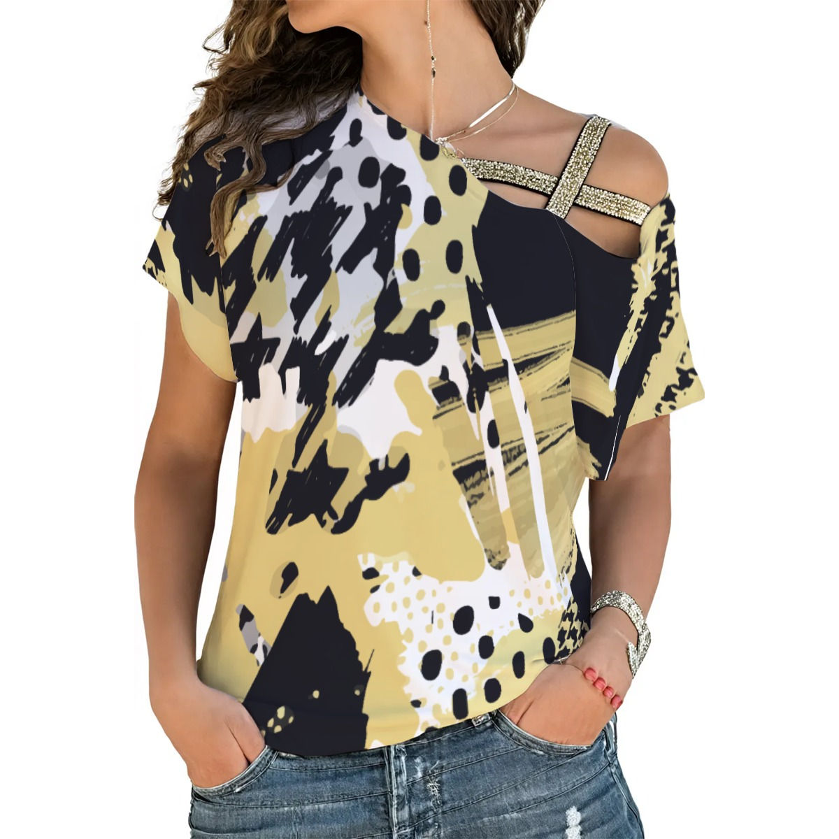 Freshdrop Women's T-shirt With Elastic Band