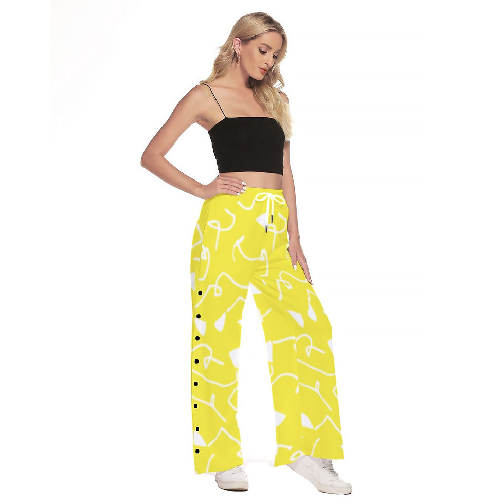 Thumbnail: Freshdrop All-Over Print Women's Side Slit Snap Button Trousers
