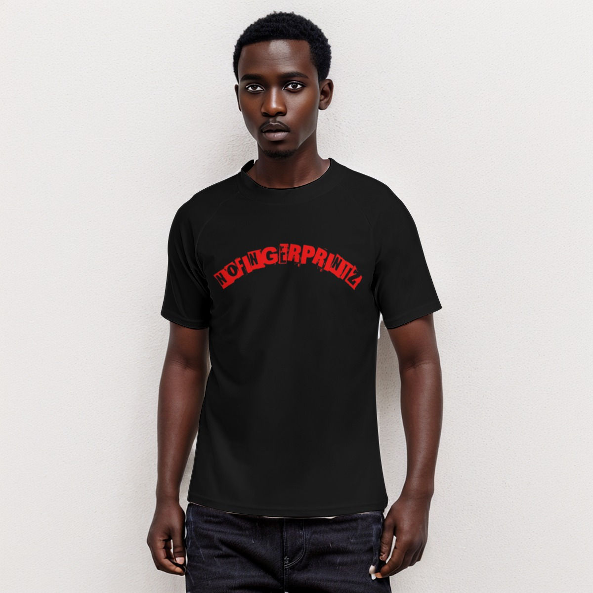 All-Over Print Men's Tight Surf Clothing With Half Sleeves
