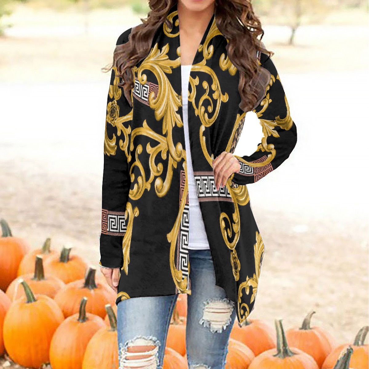 All-Over Print Women's Cardigan With Long Sleeve