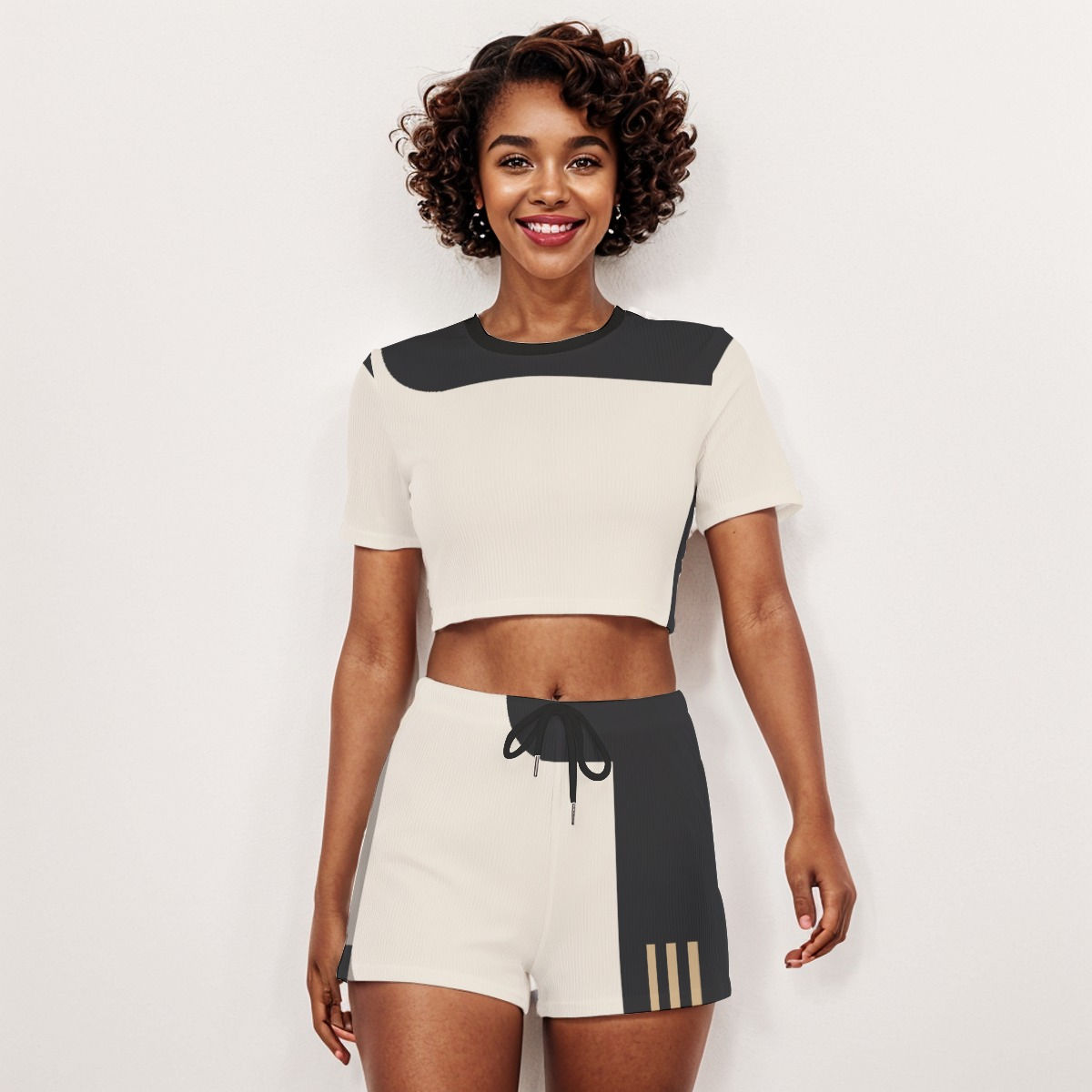 Freshdrop All-Over Print Women's O-neck T-shirt Shorts Suit