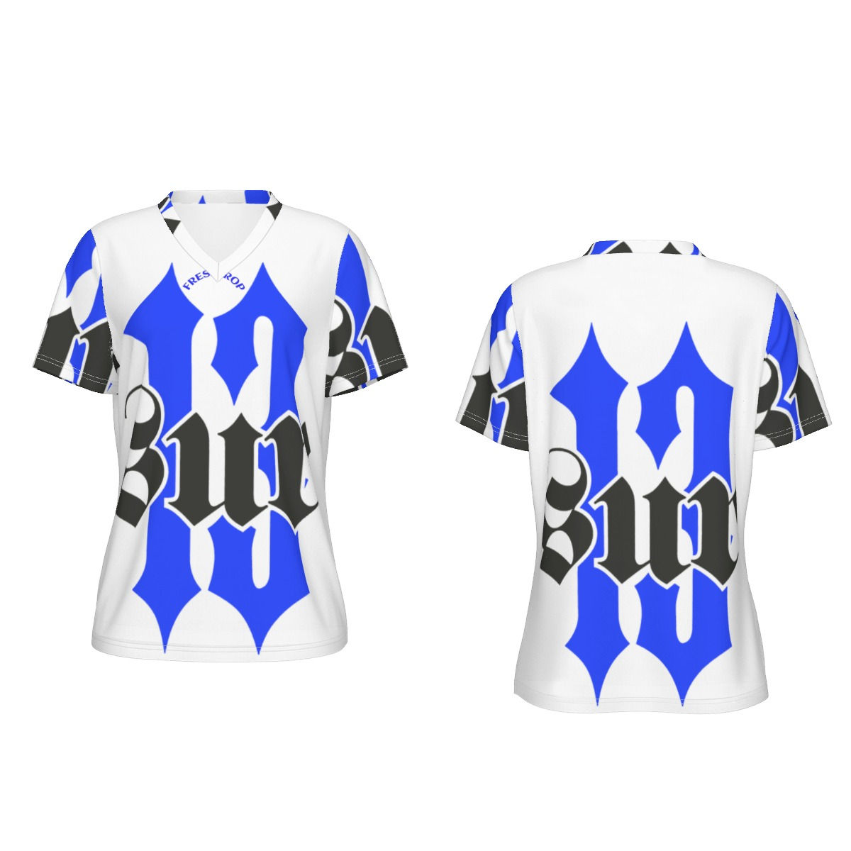 All-Over Print Women's V-Neck Sports T-Shirt