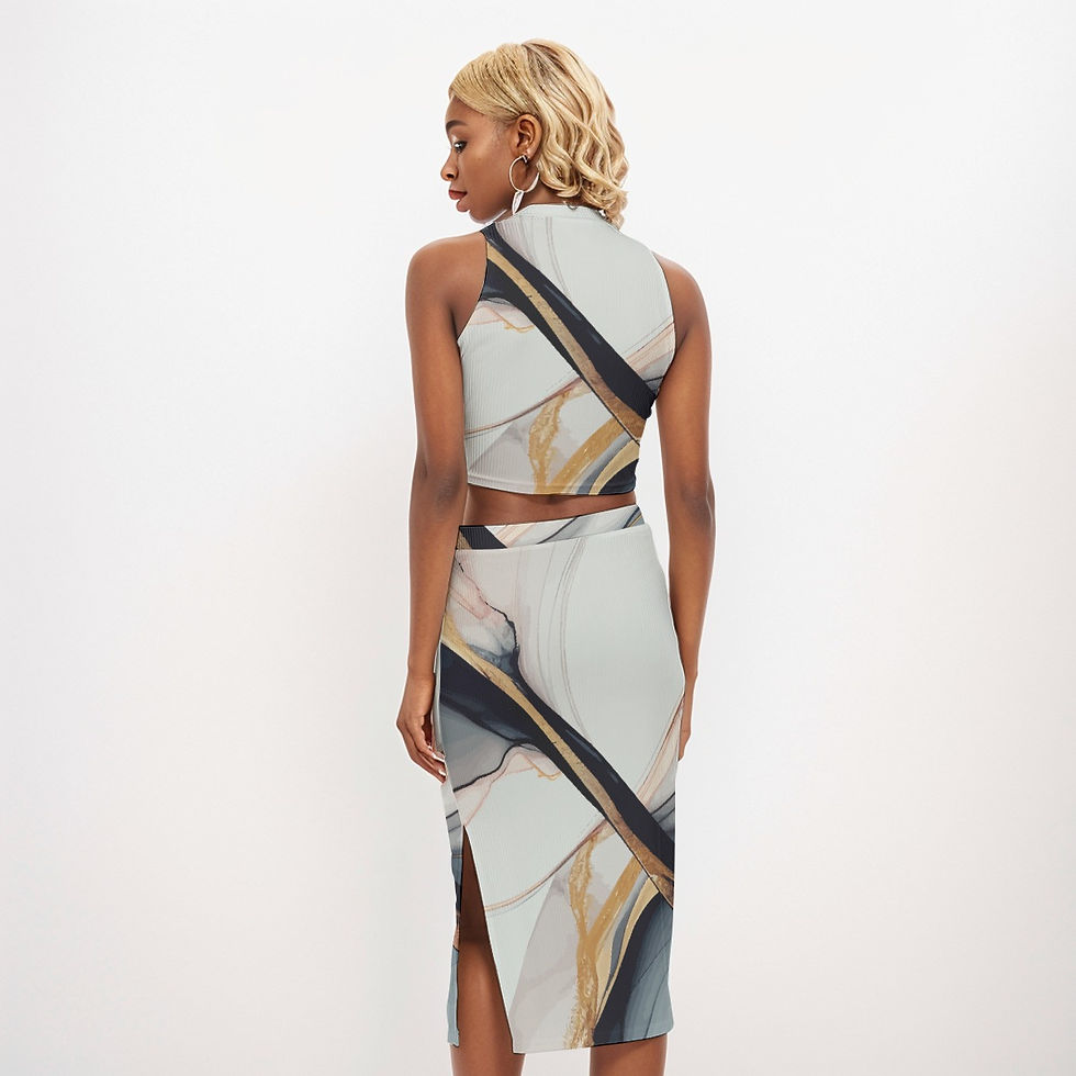 Thumbnail: All-Over Print Women's Tank Top & Split High Skirt Set