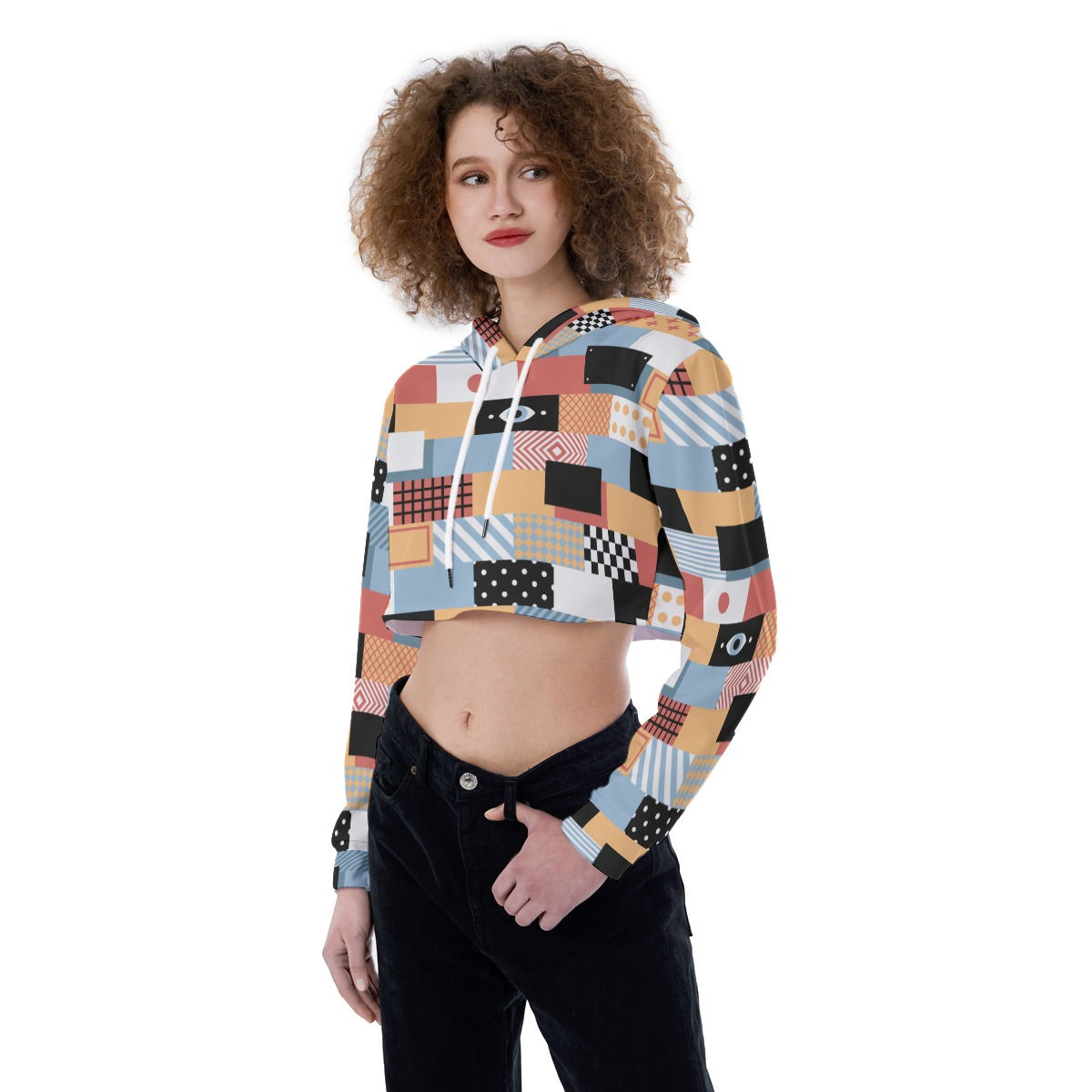 FreshDrop All-Over Print Women's Crop Top Hoodie