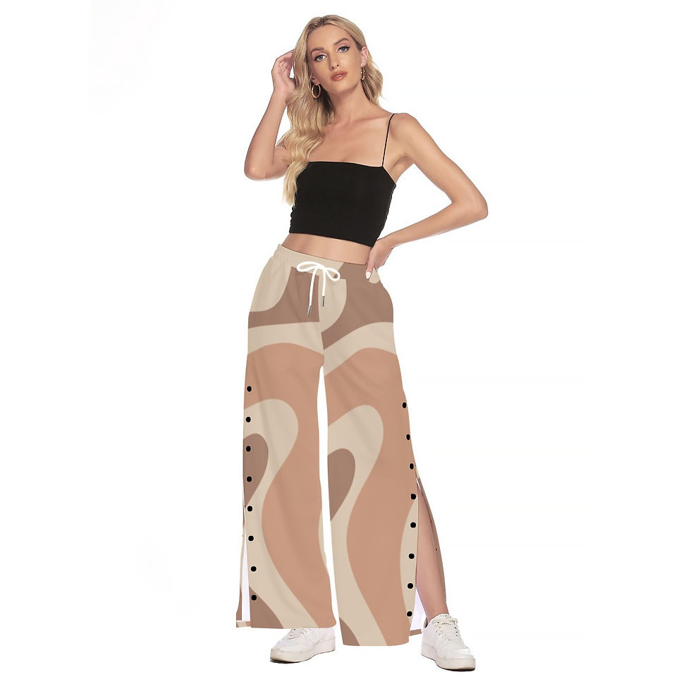 Thumbnail: Freshdrop All-Over Print Women's Side Slit Snap Button Trousers