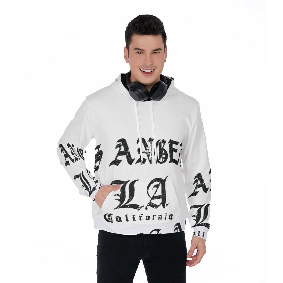 LA All-Over Print Men's Thicken Pullover Hoodie