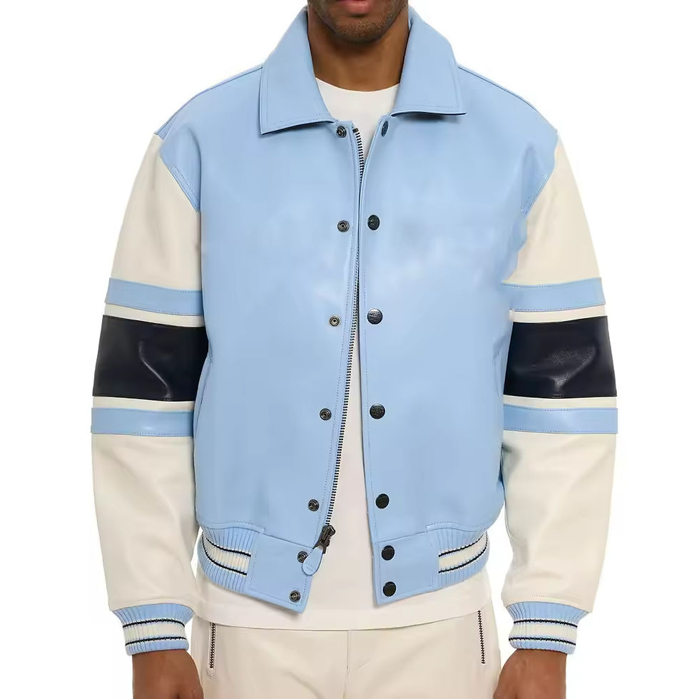 Thumbnail: Men's Breathable Wool Varsity Jacket | Thin Stand Collar, Silk Lined & Eco-Frien