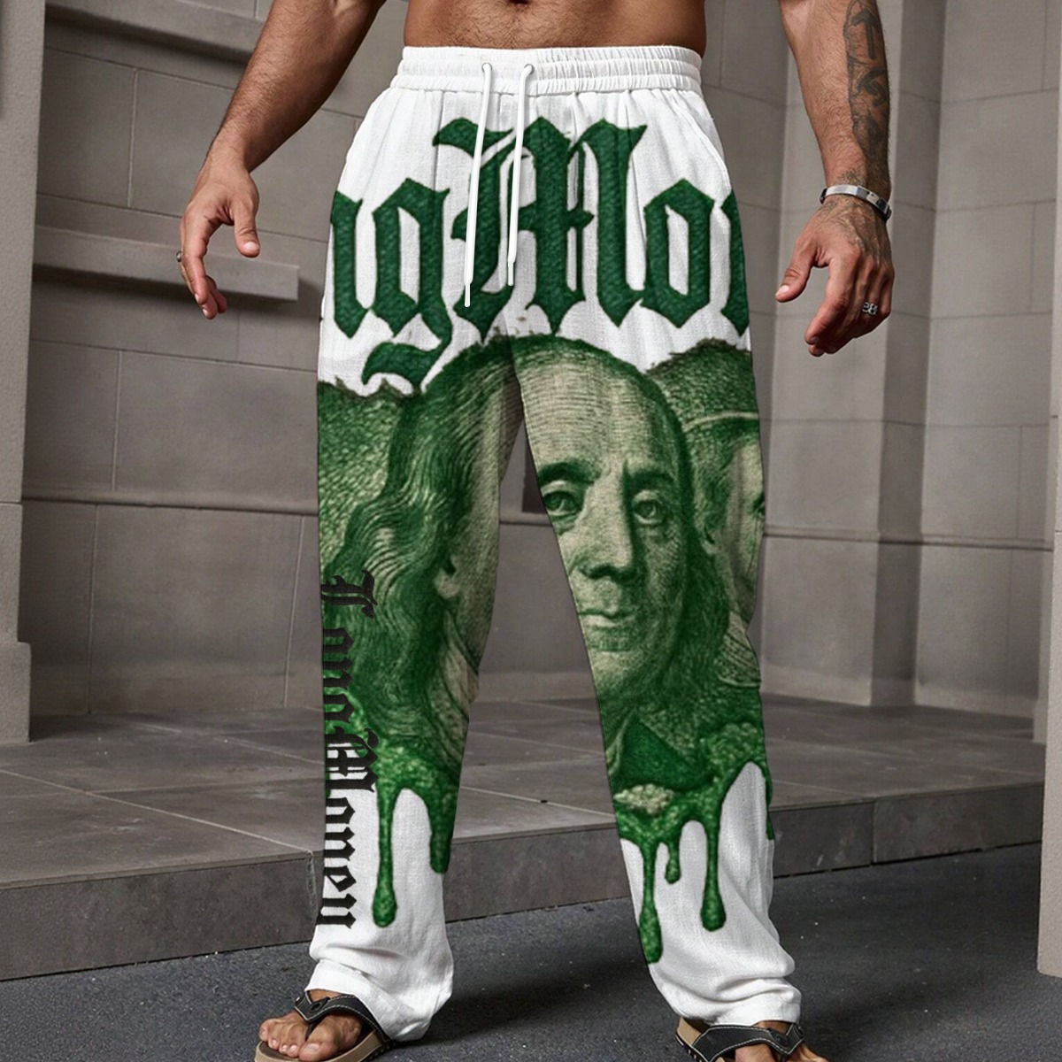 Longmoney All-Over Print Men's Loose Casual Pants With Pocket