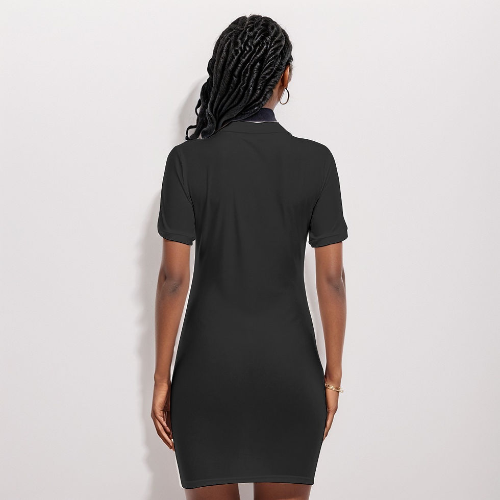 Thumbnail: SlimThick All-Over Print Women's Polo Collar Dress