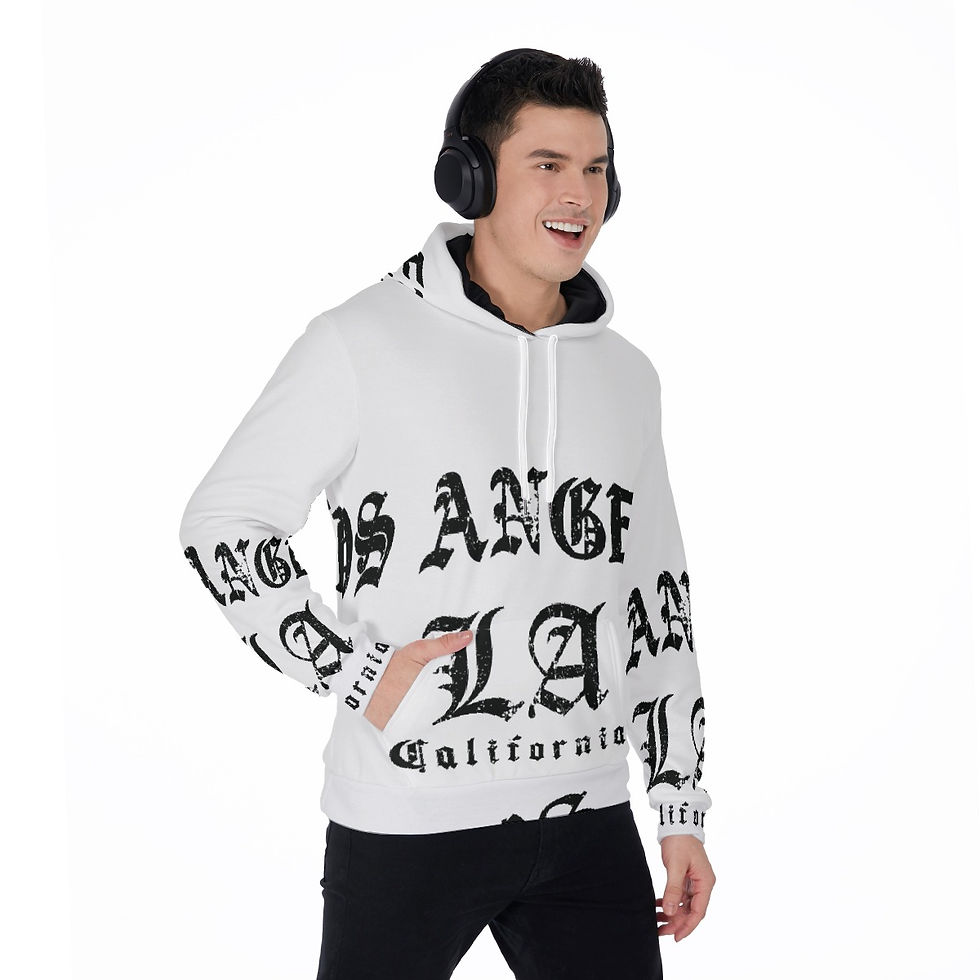 Thumbnail: LA All-Over Print Men's Thicken Pullover Hoodie