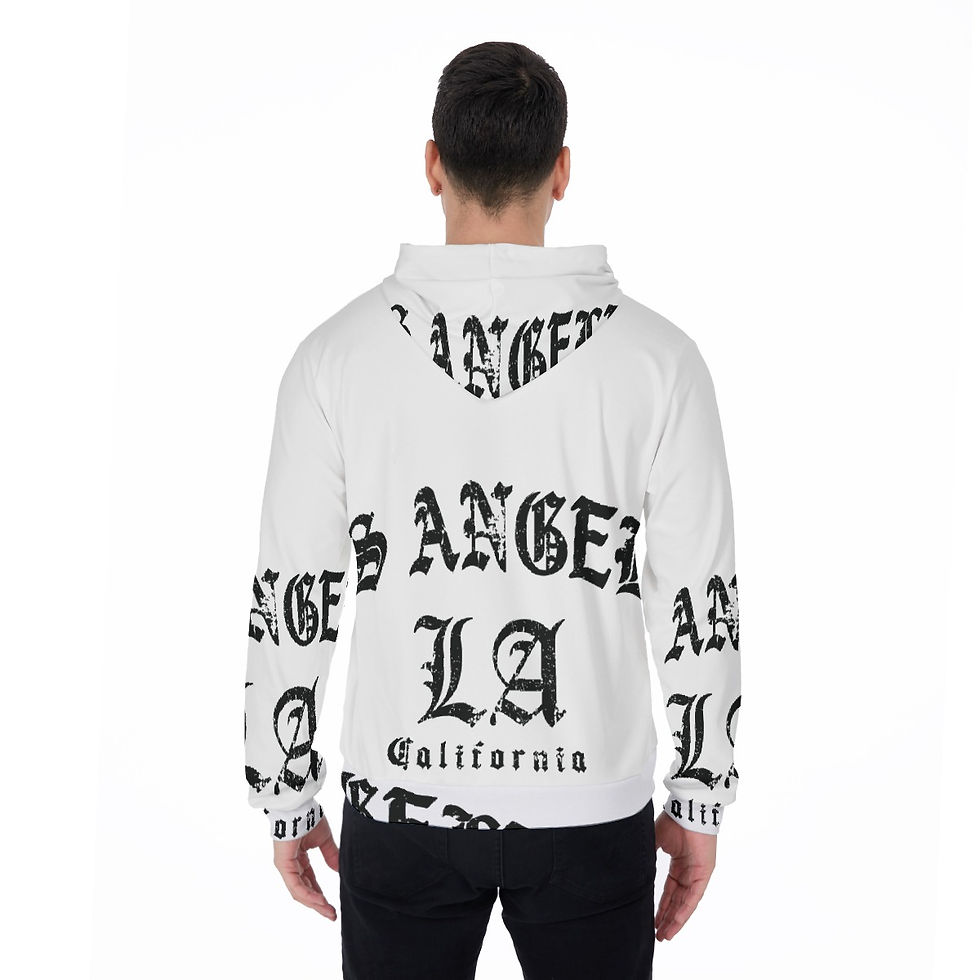 Thumbnail: LA All-Over Print Men's Thicken Pullover Hoodie
