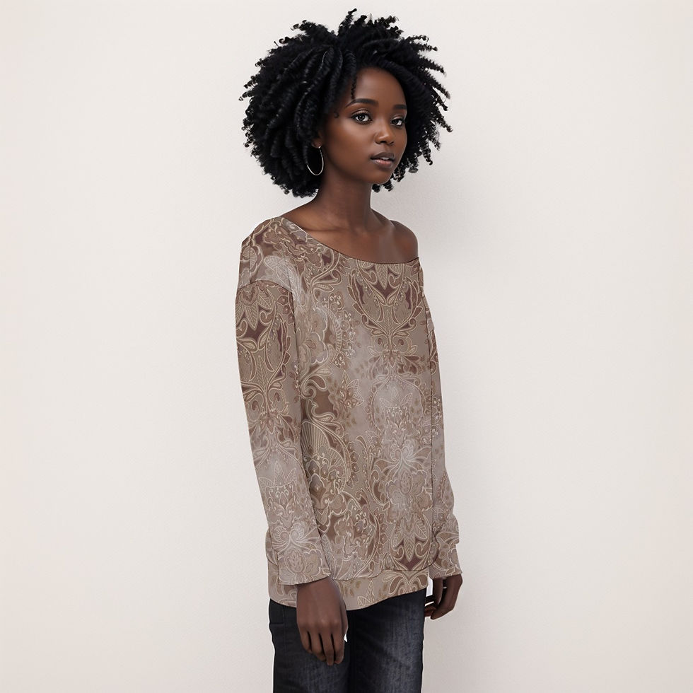 Thumbnail: Fresdrop All-Over Print Oversized Women's Off-Shoulder Sweatshirt