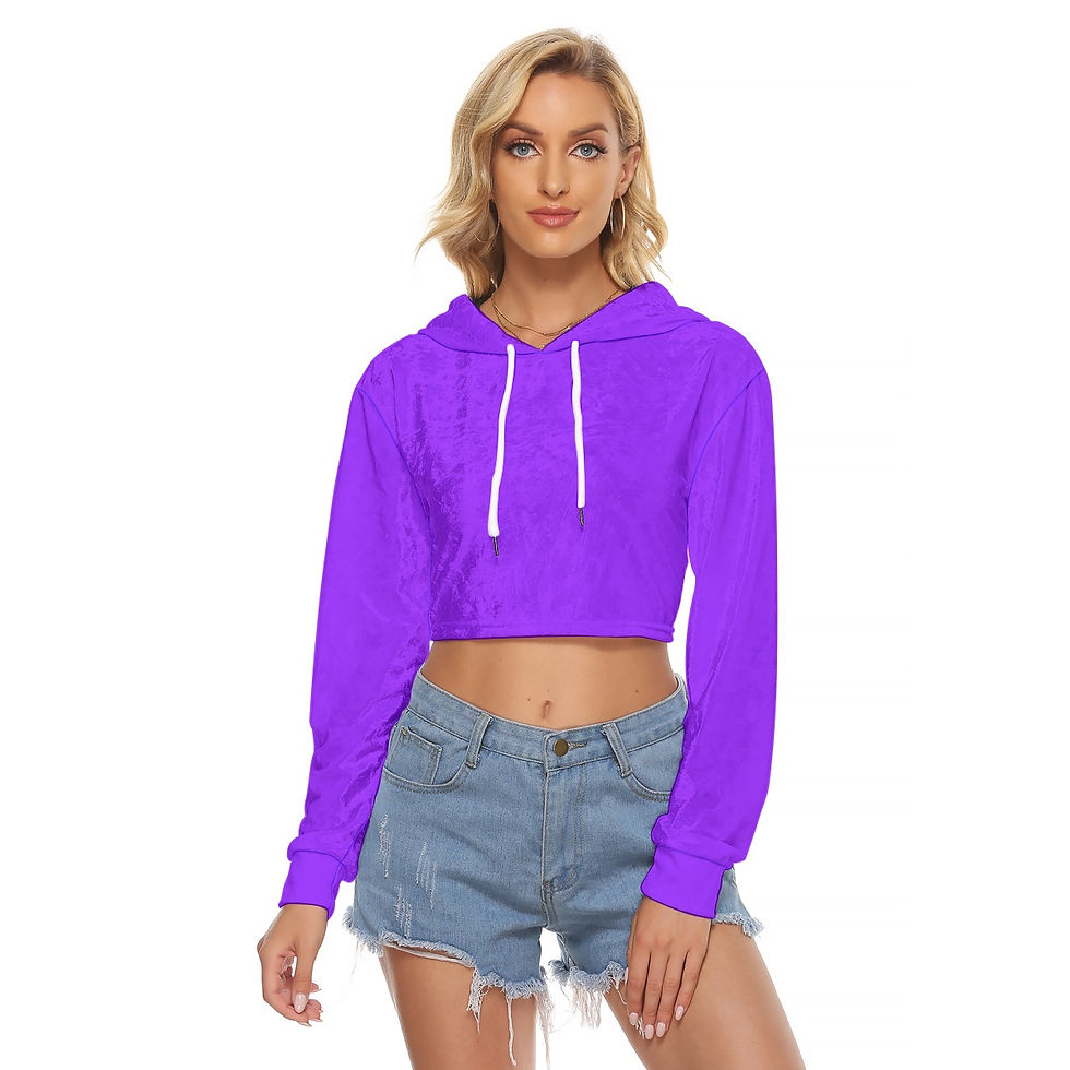 Thumbnail: All-Over Print Women's Crop Top Hoodie|Velvet