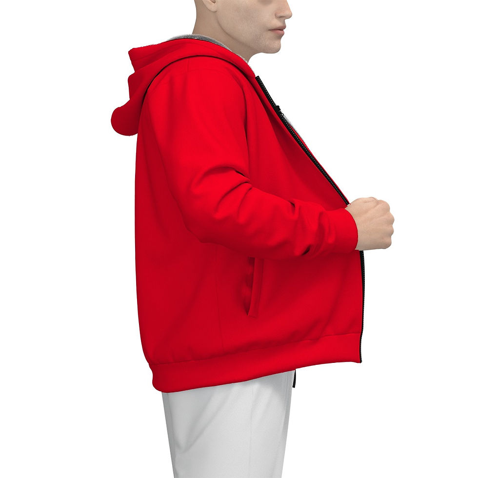 Thumbnail: Freshdrop Blank All-Over Print Men's Sherpa Fleece Zip Up Hoodie