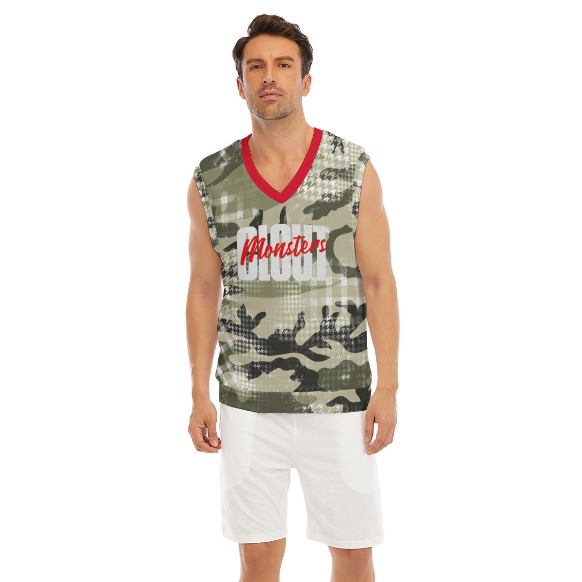 Cloutmonsters All-Over Print Men's Imitation Knitted V-neck Vest